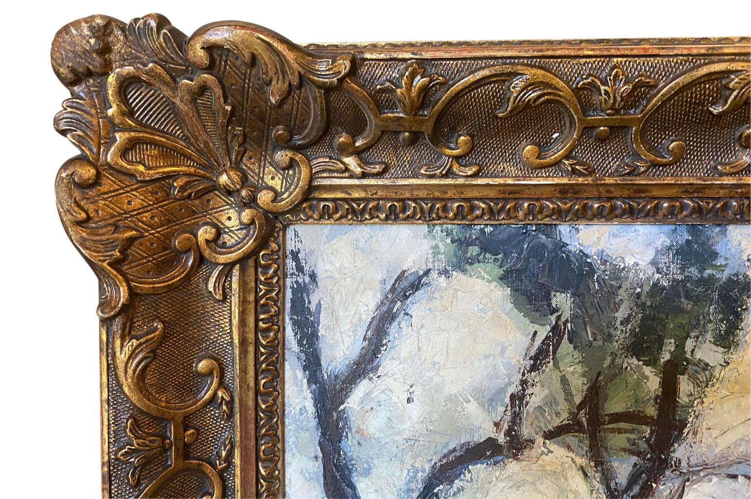 Early 20th Century Impressionist Oil on Canvas In Good Condition In Round Top, TX