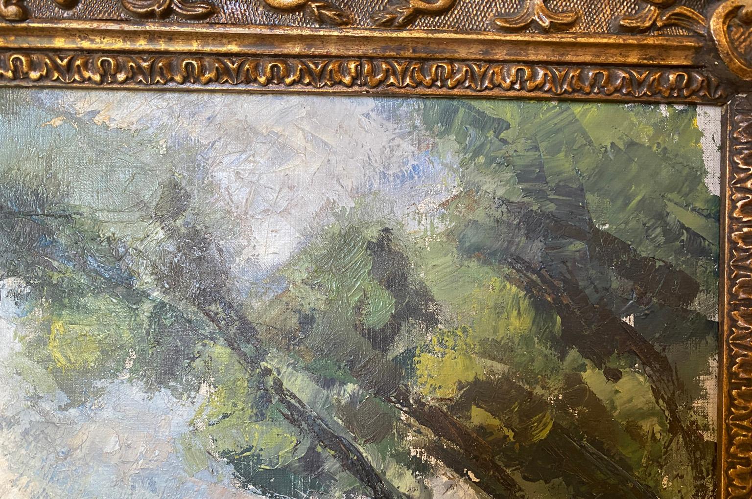 Early 20th Century Impressionist Oil on Canvas For Sale 4