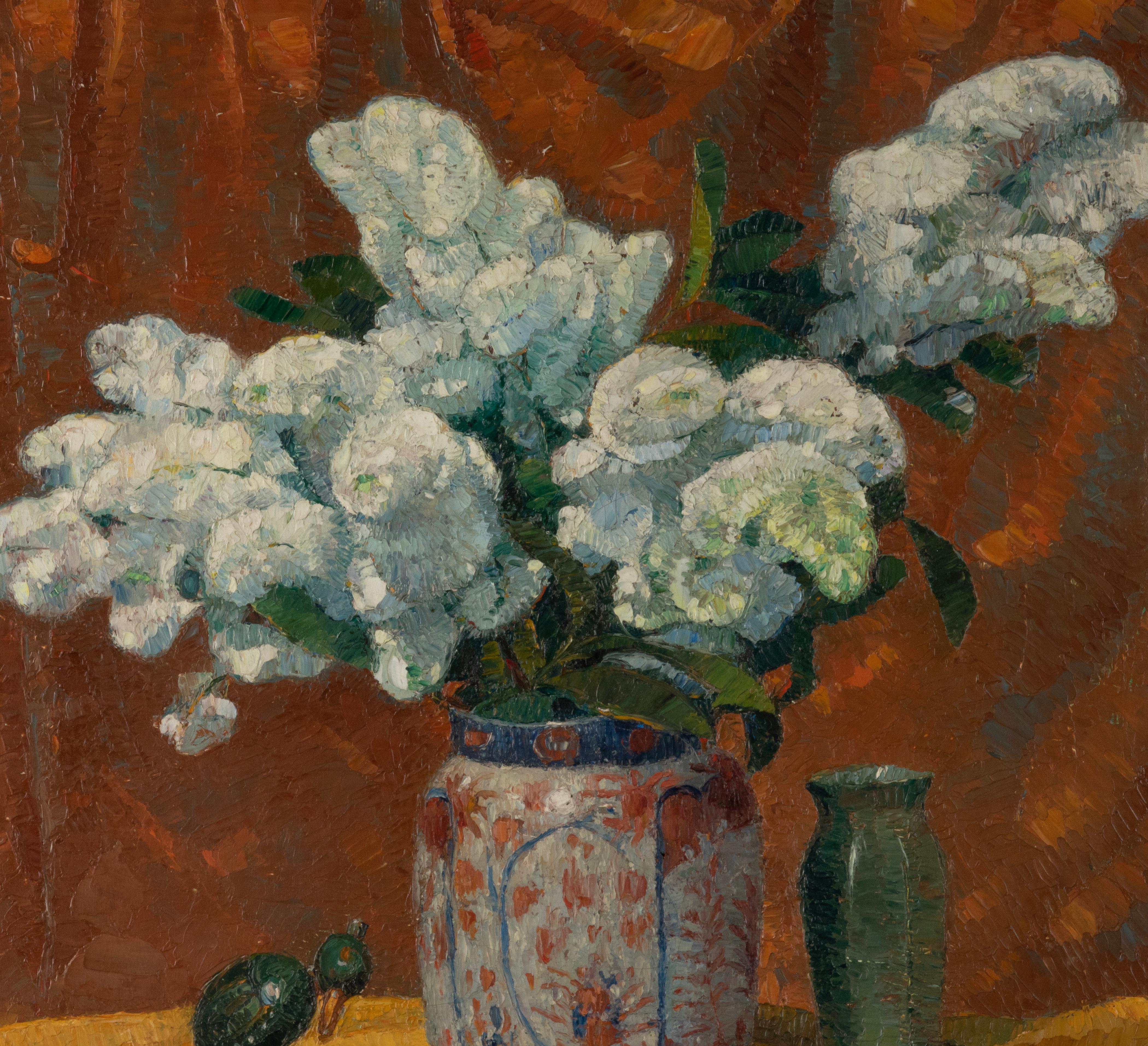 Early 20th Century Impressionistic Oil Painting Flowers, Mécislas de Rakowski For Sale 4
