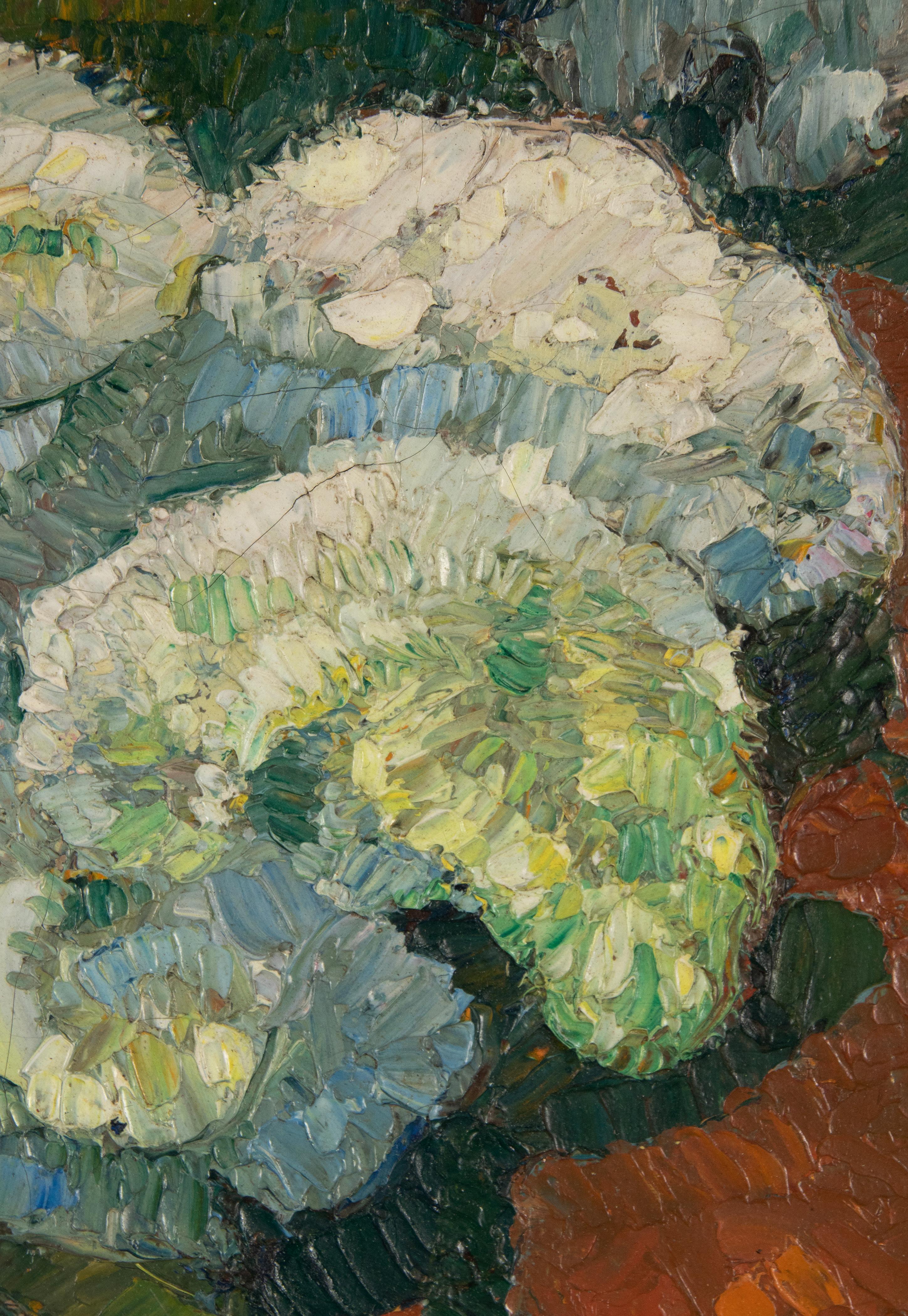 Pittura a olio impressionista dei primi del Novecento Fiori, Mécislas de Rakowski in vendita 6