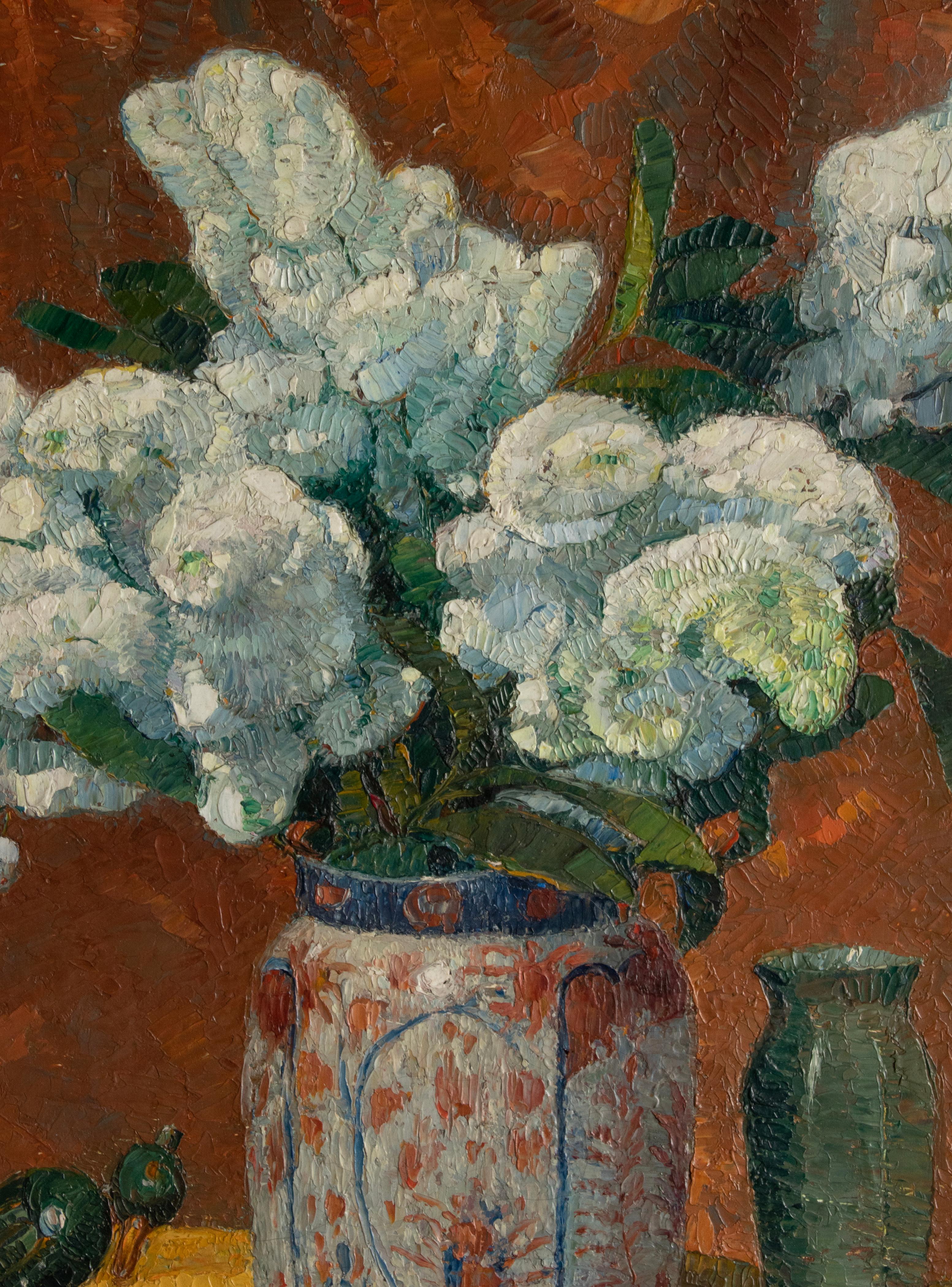 Early 20th Century Impressionistic Oil Painting Flowers, Mécislas de Rakowski In Good Condition For Sale In Casteren, Noord-Brabant