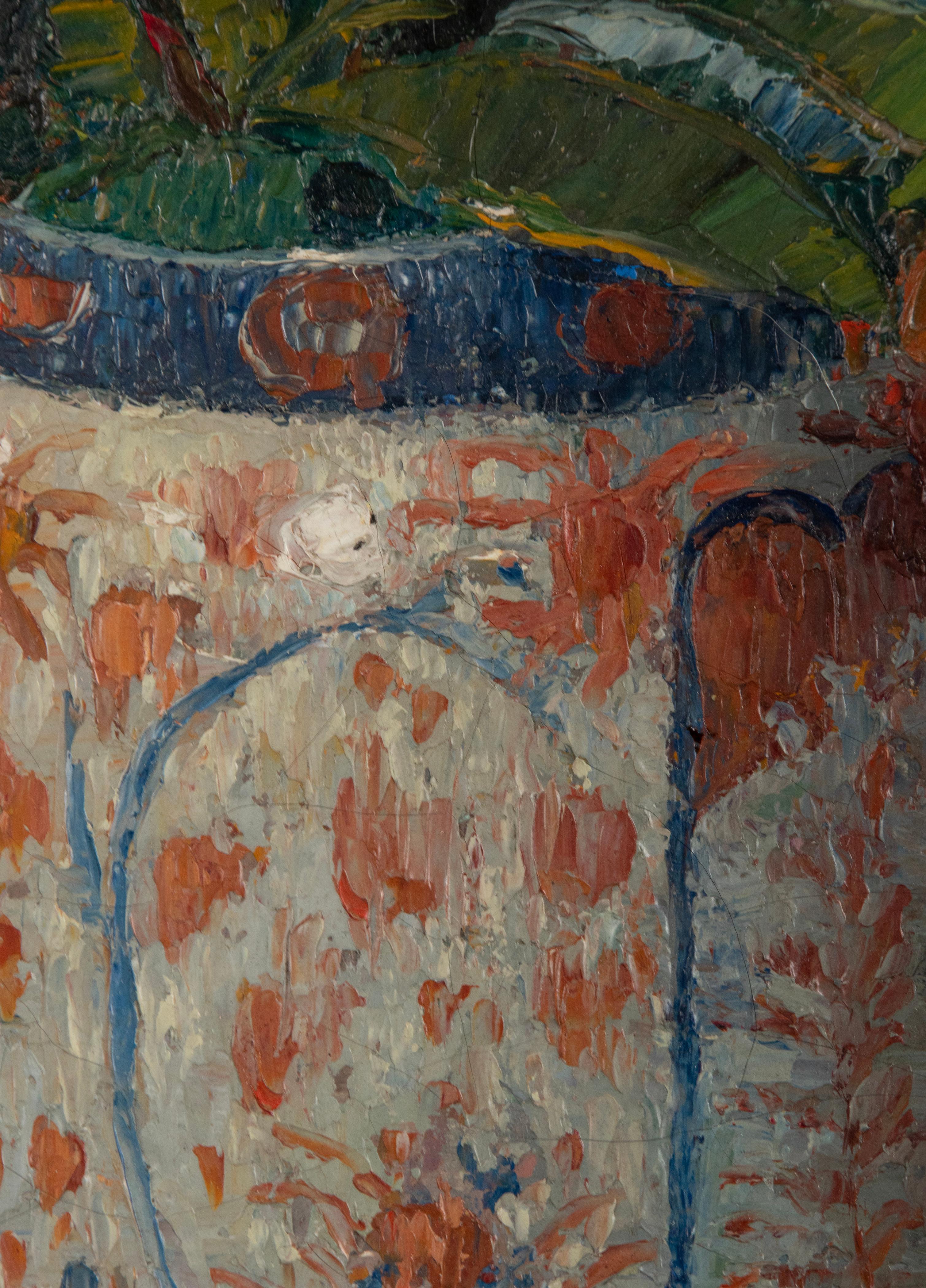 Canvas Early 20th Century Impressionistic Oil Painting Flowers, Mécislas de Rakowski For Sale