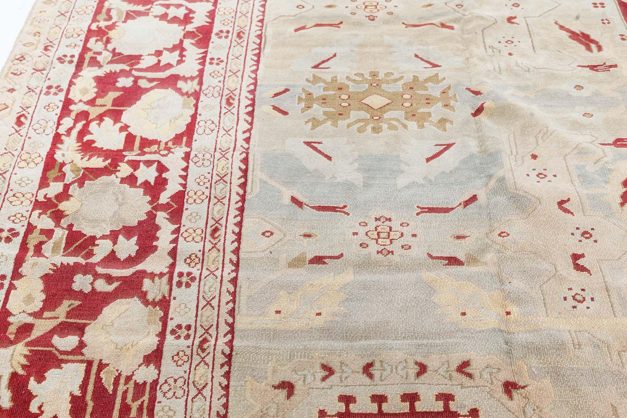 Wool Early 20th Century Indian Agra Rug For Sale