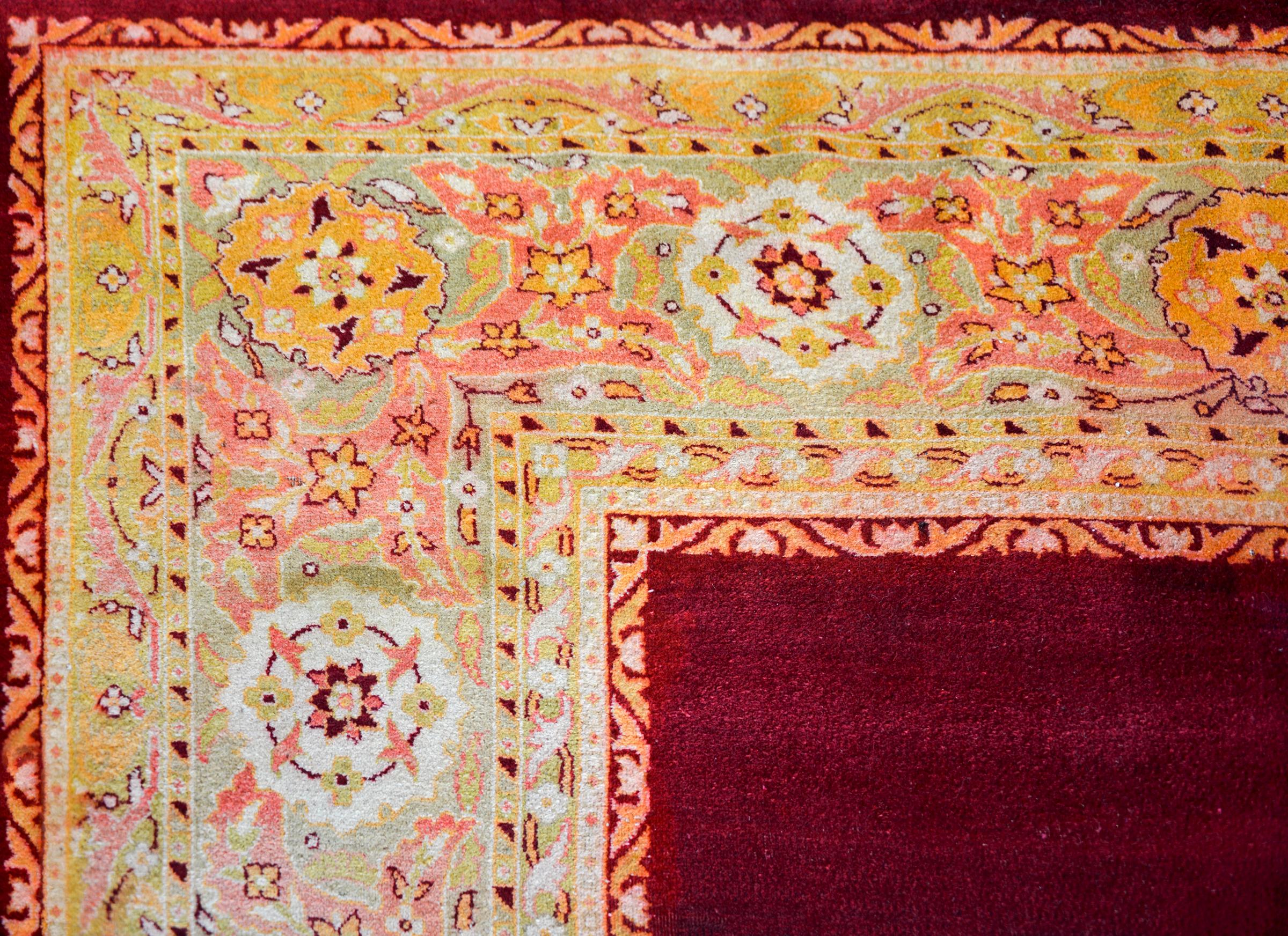 Wool Early 20th Century Indian Agra Rug For Sale