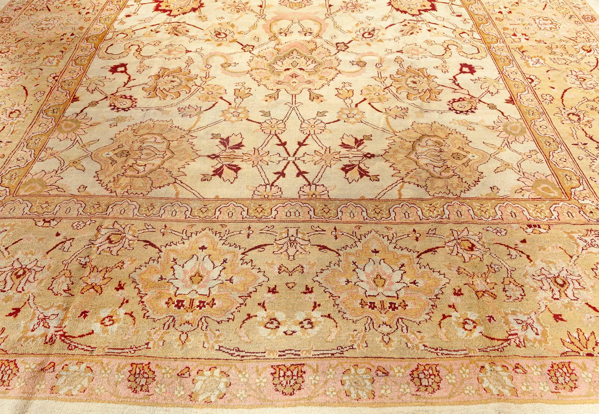 20th Century Antique Indian Amritsar Rug Size Adjusted For Sale