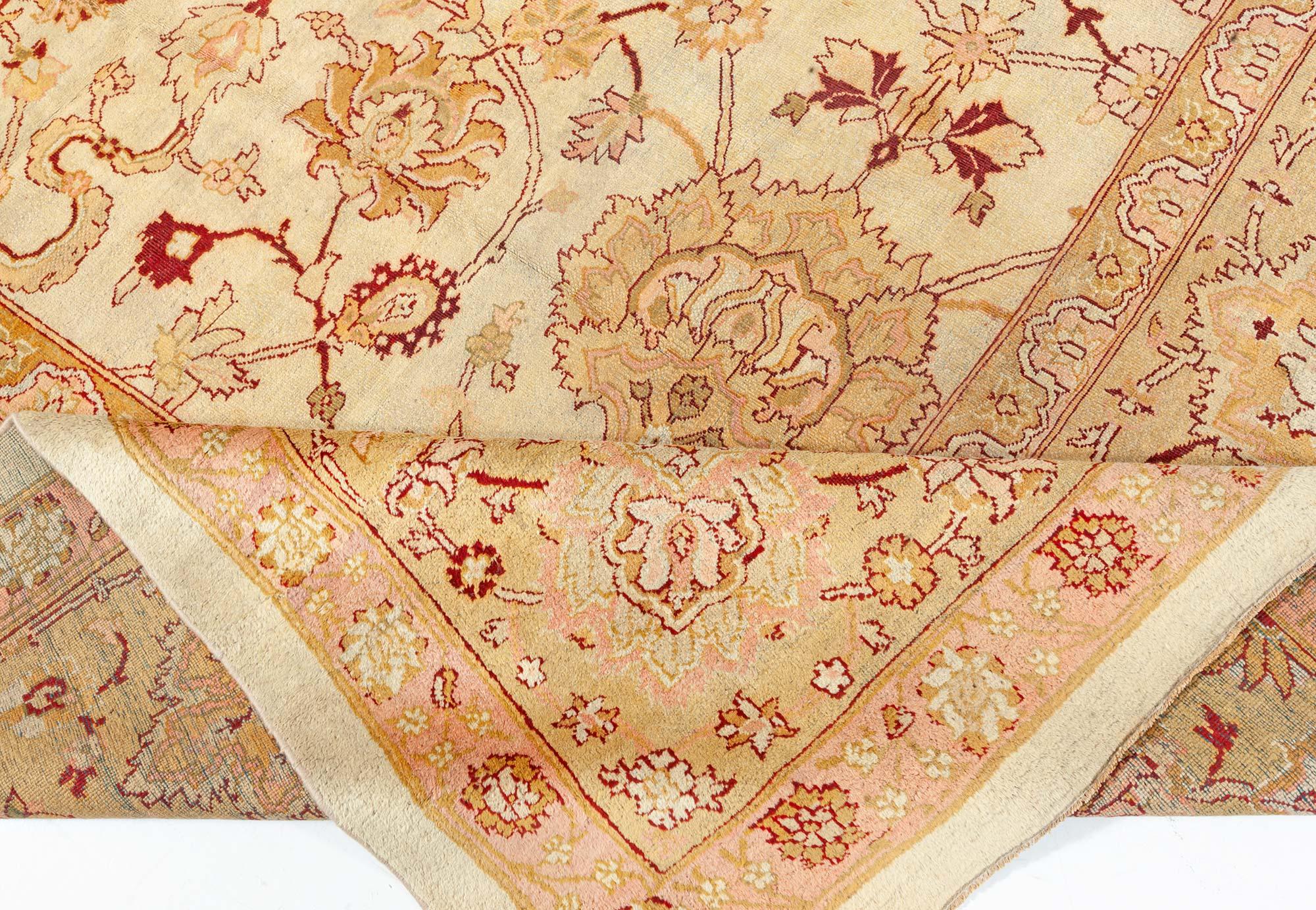 Antique Indian Amritsar Rug Size Adjusted For Sale 1