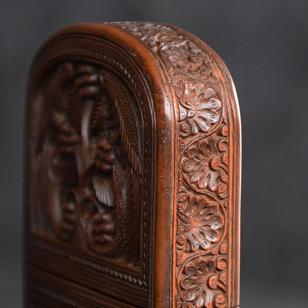 Hand-Carved Early 20th Century Indian Carved Cigar Box