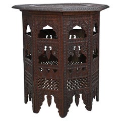 Early 20th Century Indian Carved Folding Table