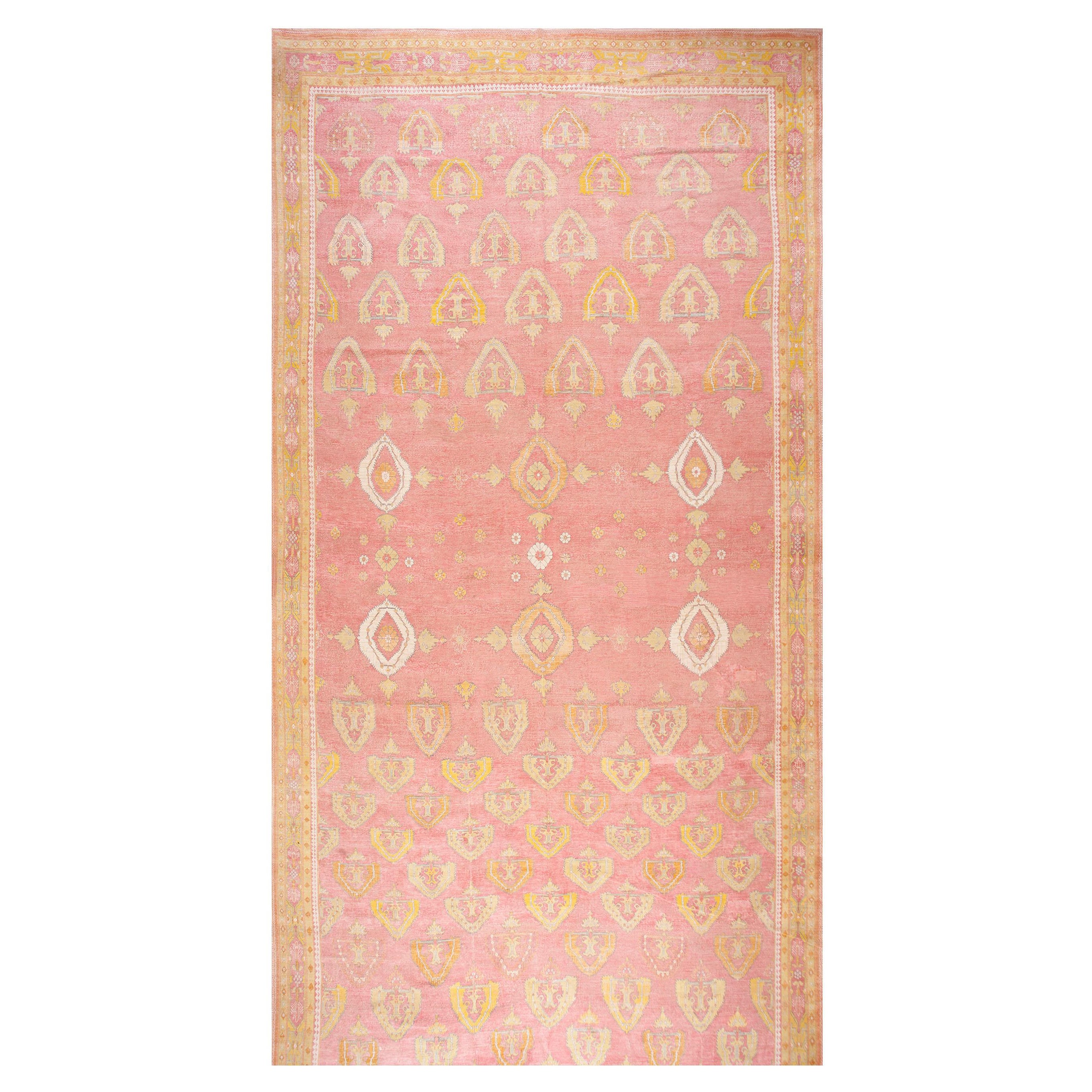 Tapis en coton indien Agra du début du 20e siècle ( 11'10" x 24'2" - 360 x 737 )
