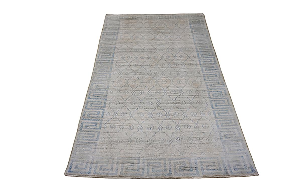 Indiano Tappeto Agra in cotone indiano dei primi del Novecento ( 4' x 6'6
