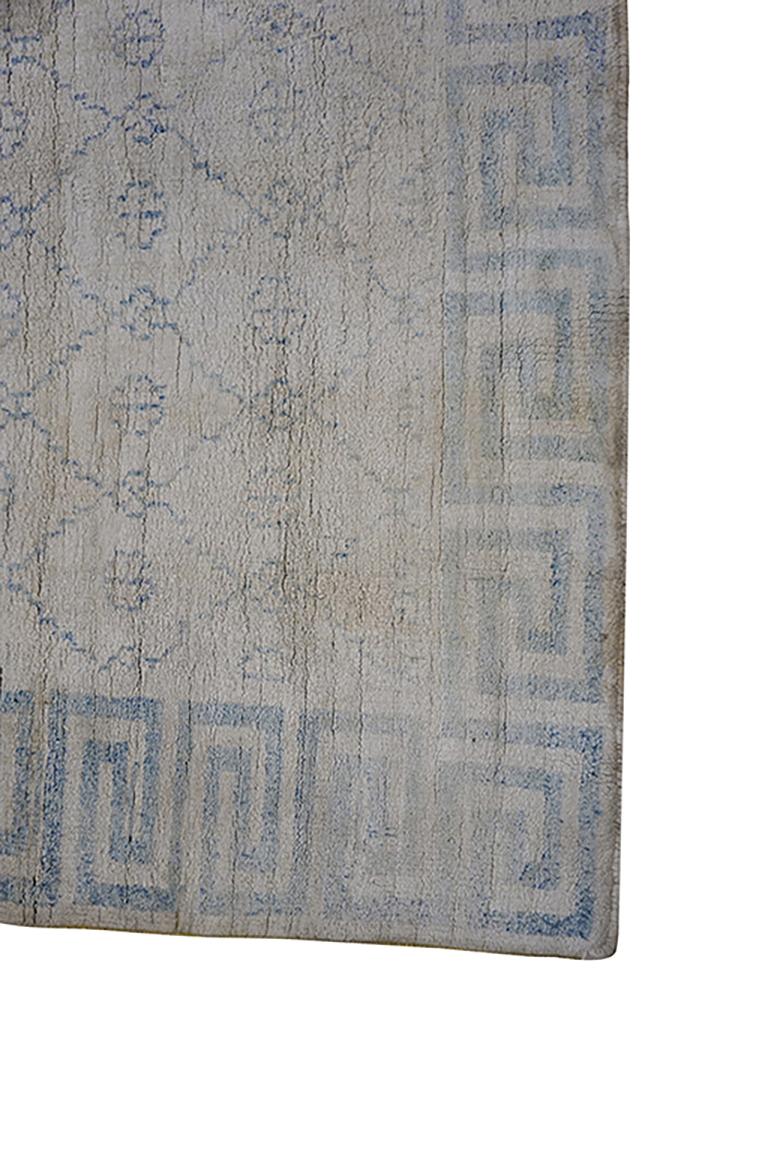 Annodato a mano Tappeto Agra in cotone indiano dei primi del Novecento ( 4' x 6'6