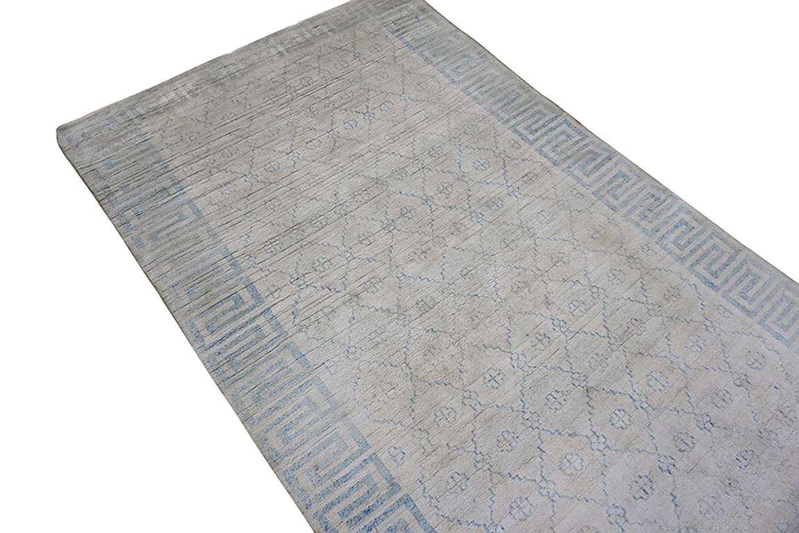 Metà XX secolo Tappeto Agra in cotone indiano dei primi del Novecento ( 4' x 6'6
