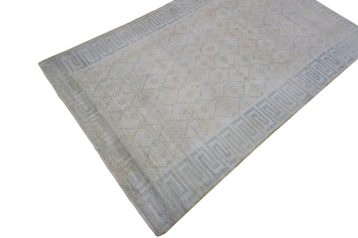 Cotone Tappeto Agra in cotone indiano dei primi del Novecento ( 4' x 6'6