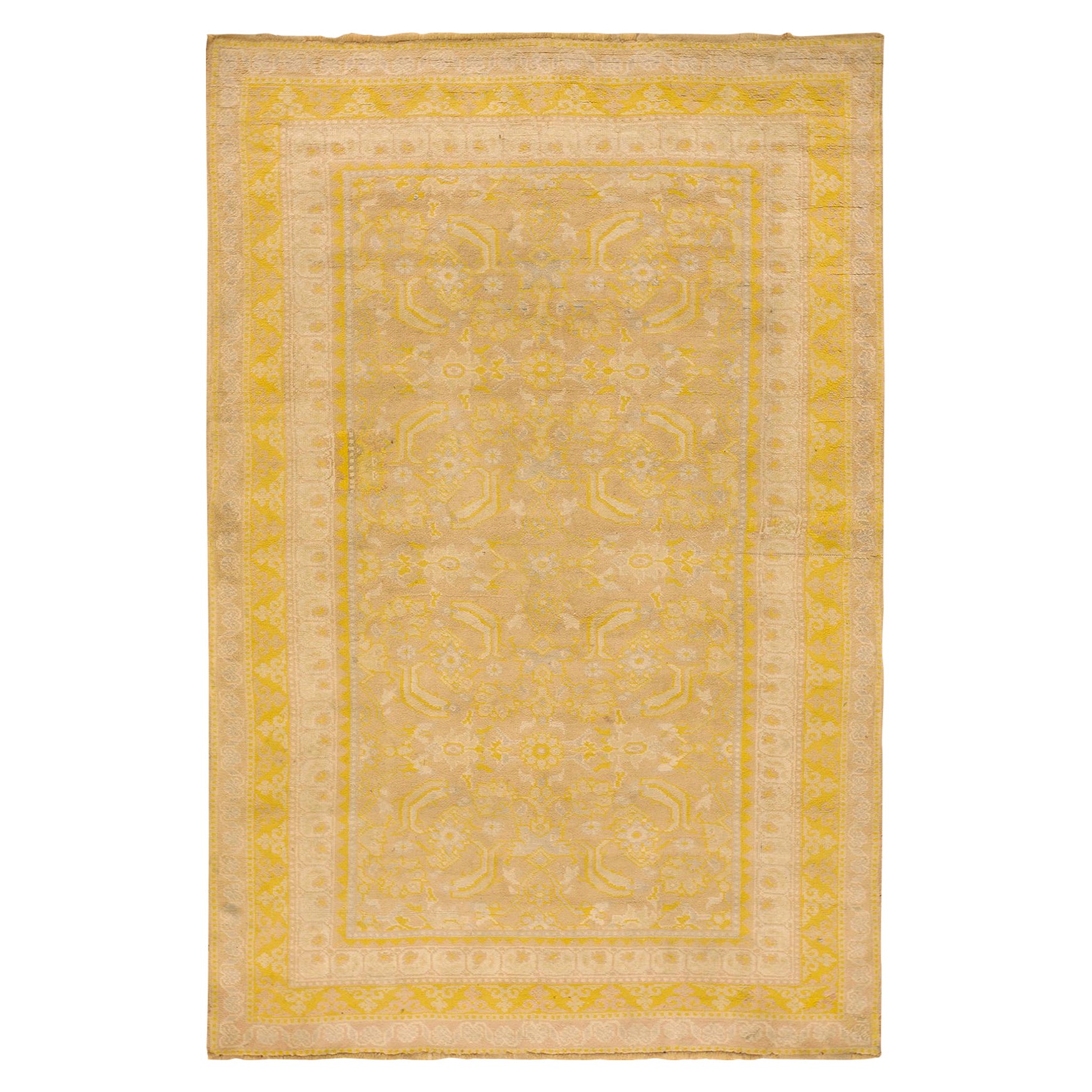 Tappeto Agra in cotone indiano dei primi del Novecento ( 4'7" x 7'2" - 140 x 218 ) in vendita