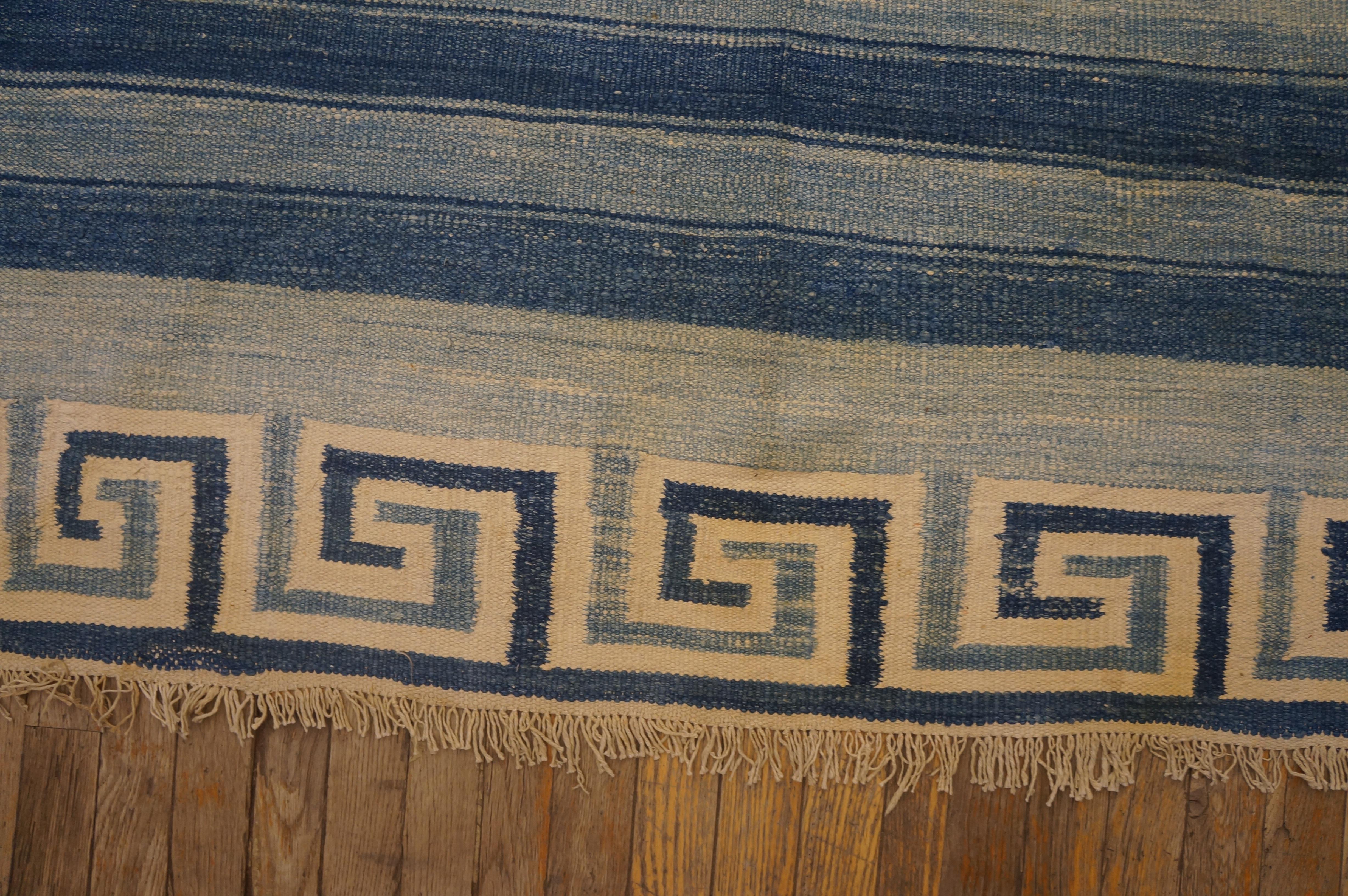 Indischer Dhurrie-Teppich aus Baumwolle des frühen 20. Jahrhunderts ( 14'4