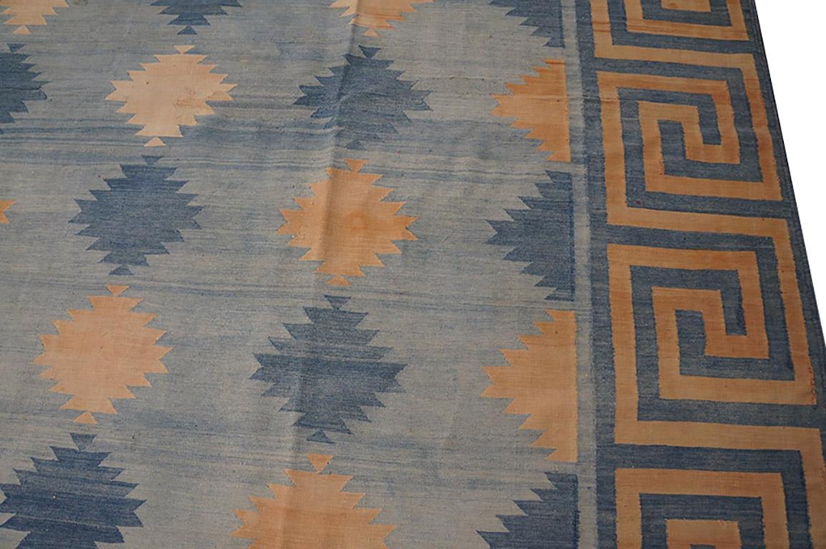 Tappeto Dhurrie in cotone indiano dei primi del Novecento ( 16'6