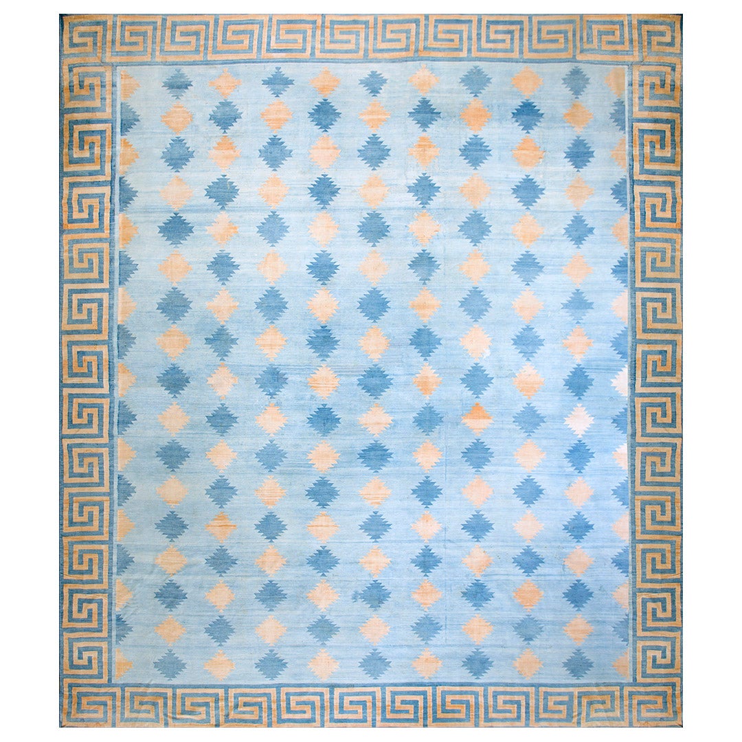 Early 20th Century Indian Cotton Dhurrie Carpet ( 16'6" x 16'8" - 503 x 508 )