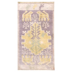 Tappeto Dhurrie in cotone indiano dell'inizio del XX secolo (3'6" x 6'9")  107 x 206 )