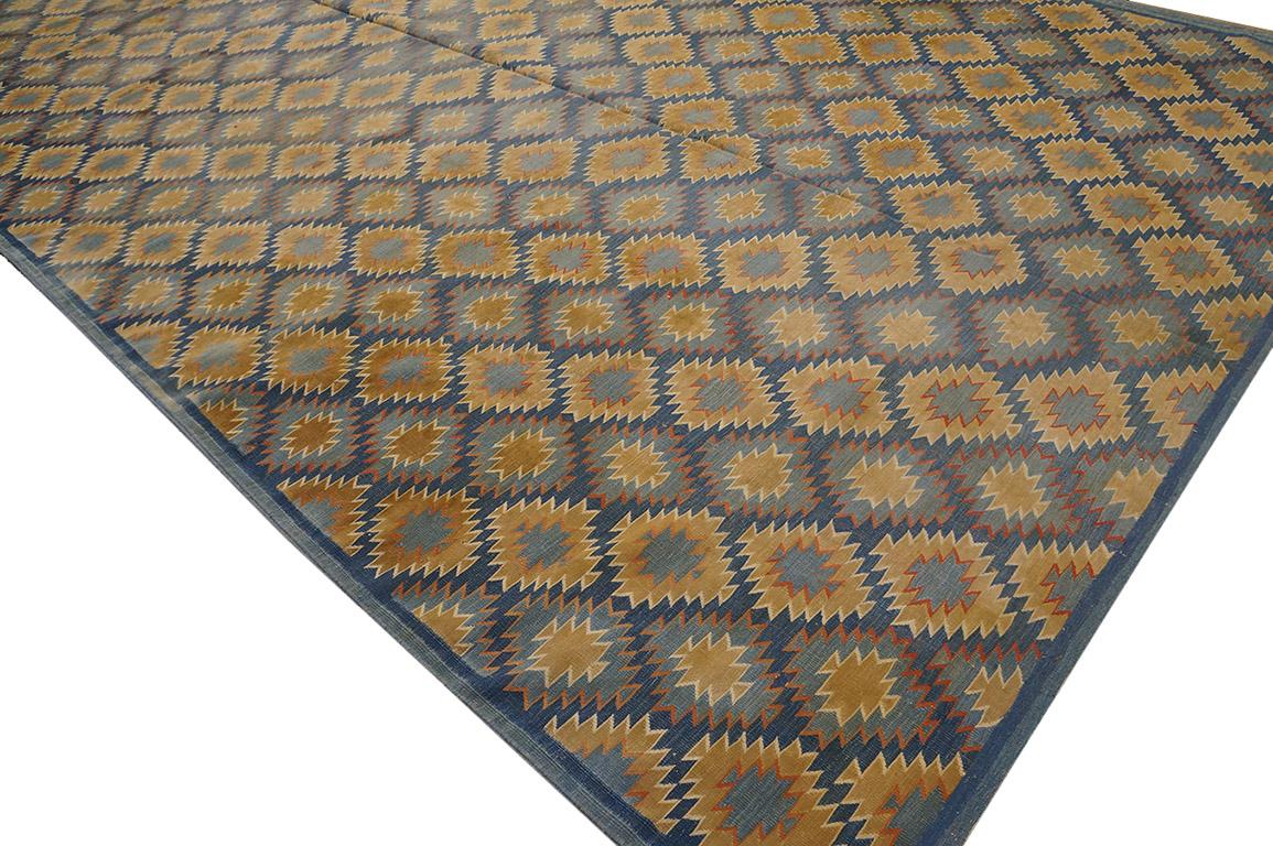 Early 20th Century Indian Cotton Dhurrie Carpet ( 8' x 18'6