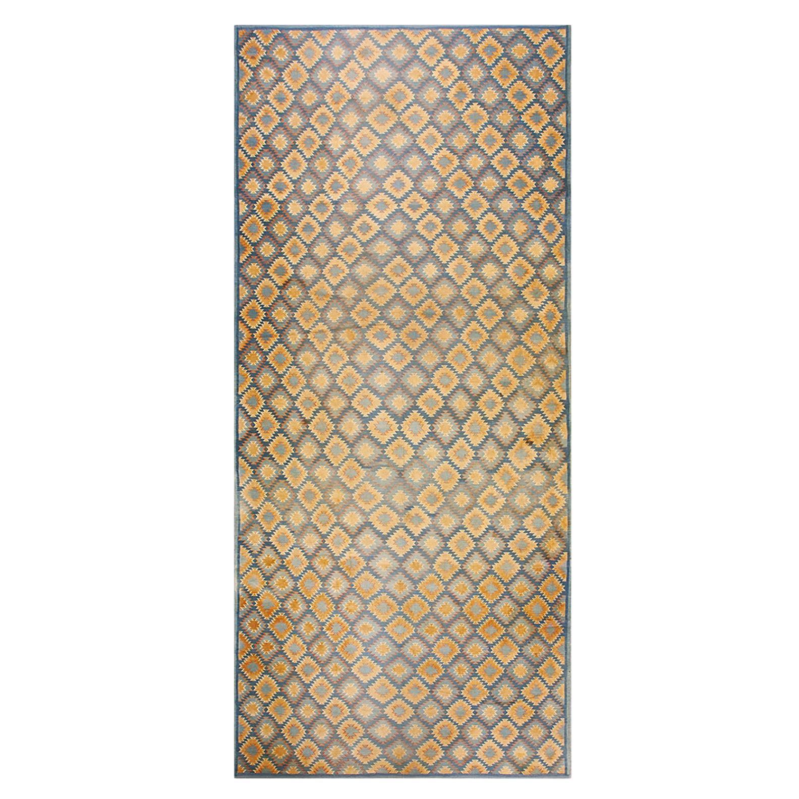 Indischer Dhurrie-Teppich aus Baumwolle aus dem frühen 20. Jahrhundert ( 8' x 18'6" - 245 x 564 )