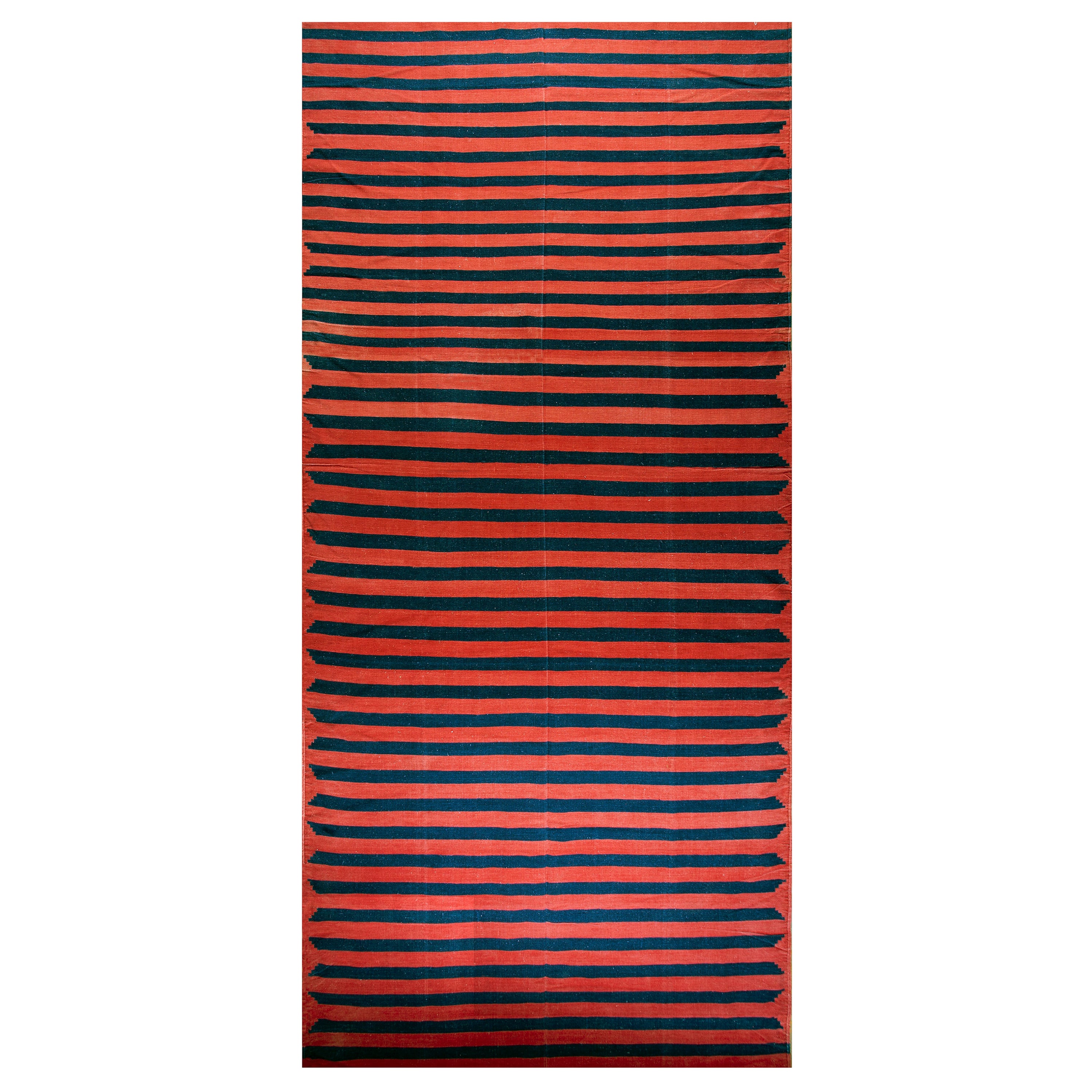 Tappeto Dhurrie in cotone indiano dei primi del Novecento ( 9'6" x 26' - 290 x 793 )