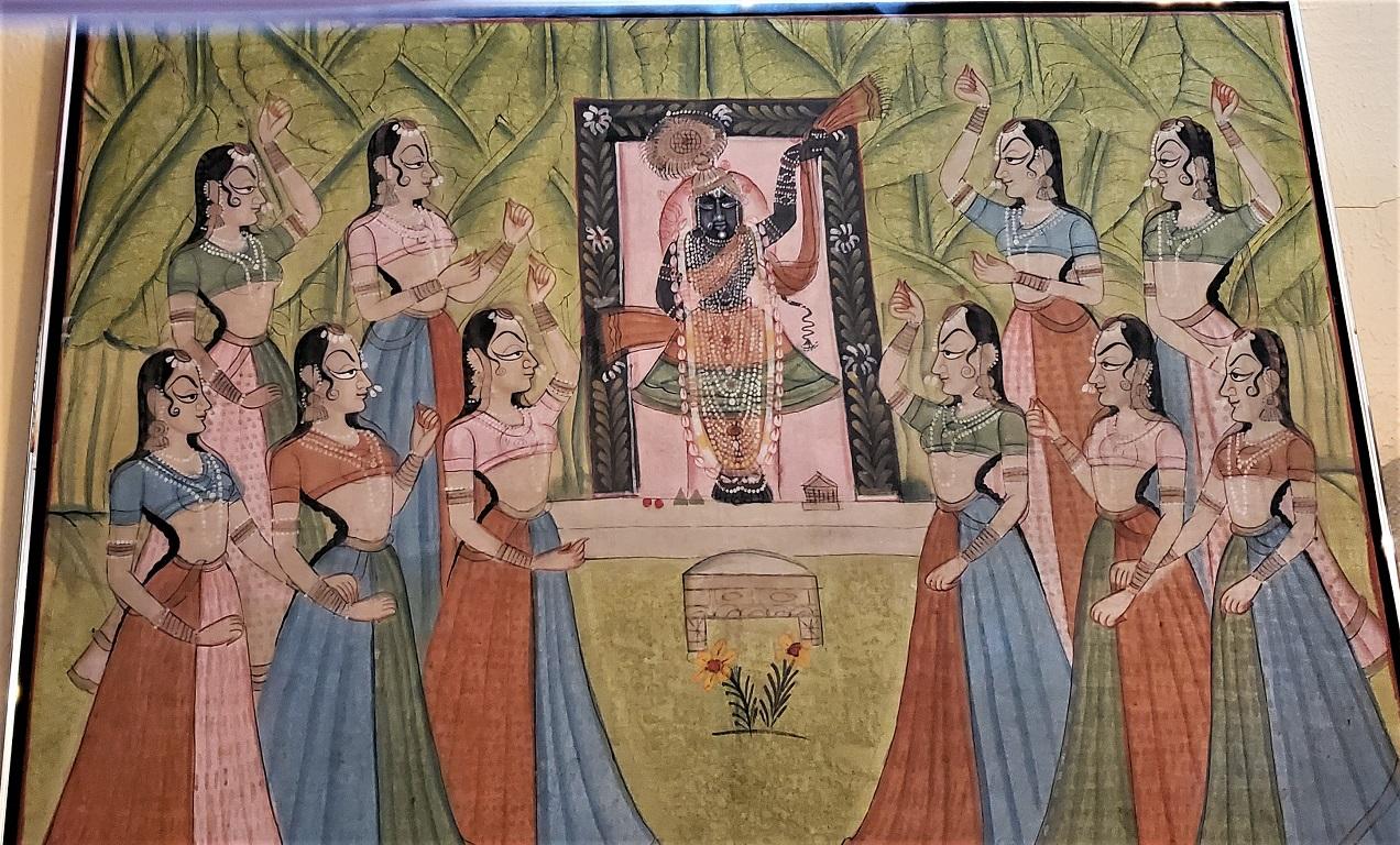 Early 20th Century Indian Hand Painted Silk Framed Panel 5