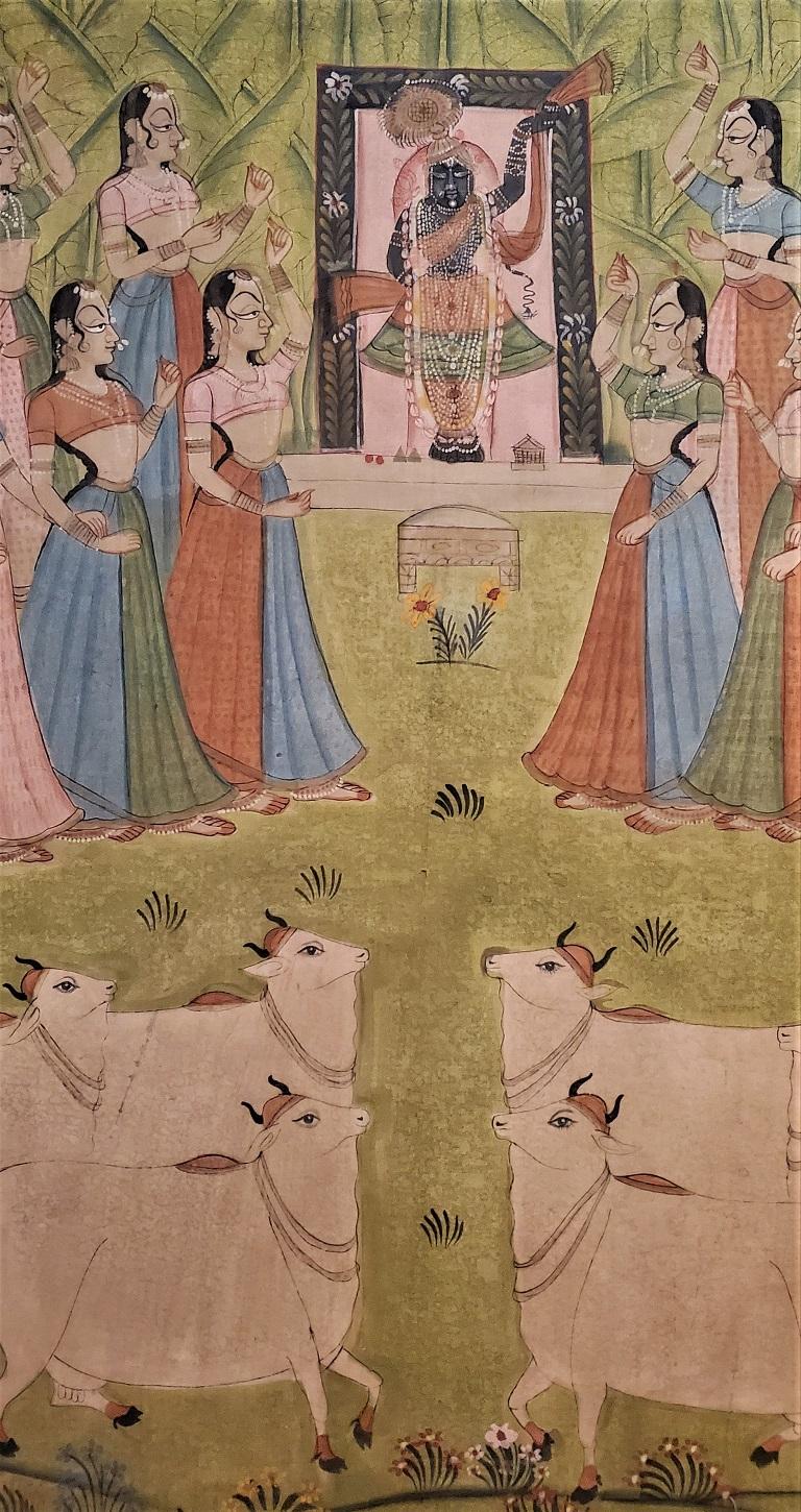Early 20th Century Indian Hand Painted Silk Framed Panel 6