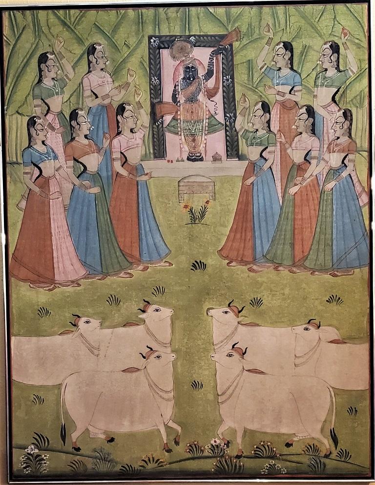Early 20th Century Indian Hand Painted Silk Framed Panel 7