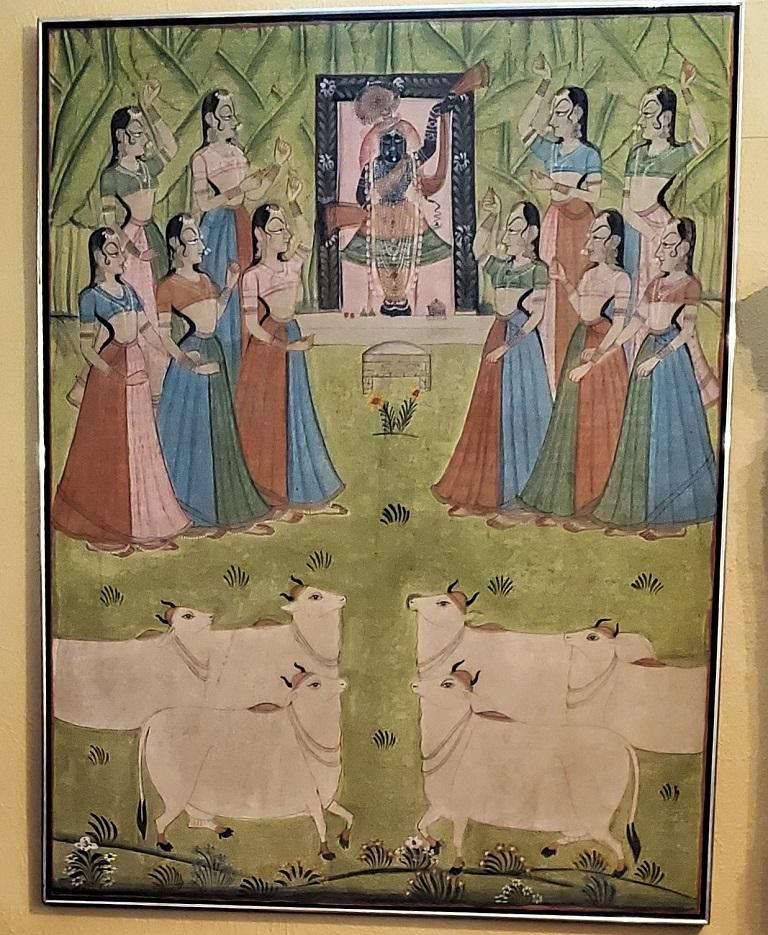 Early 20th Century Indian Hand Painted Silk Framed Panel 8