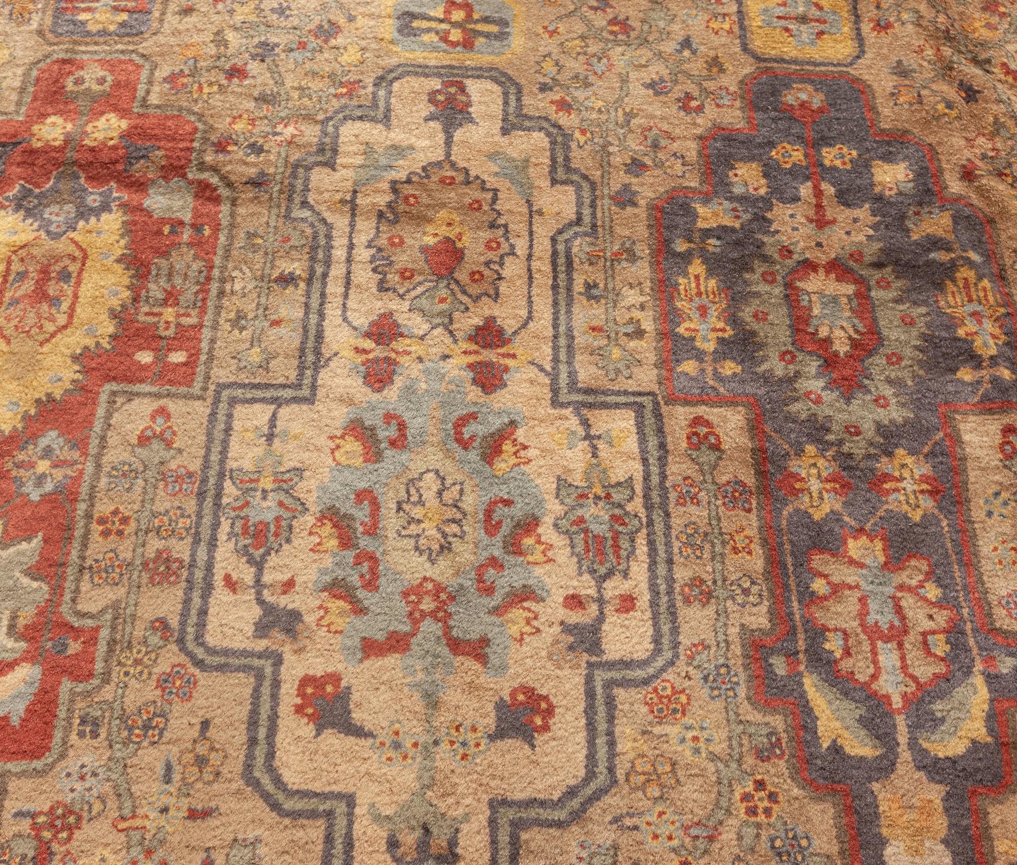 Early 20th century colorful Indian handmade wool carpet (size adjusted)
Size: 11'9