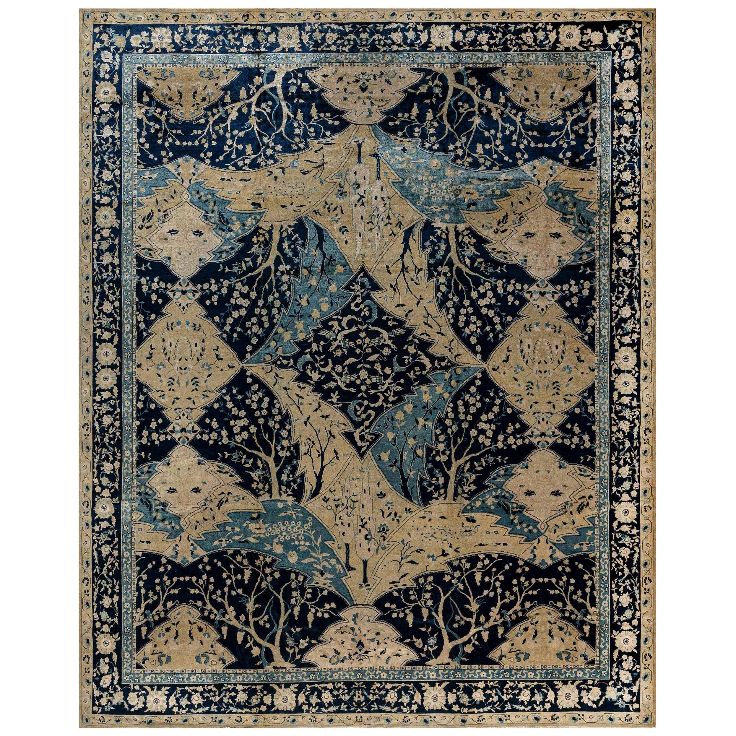 Vintage Indian Lahore Carpet For Sale at 1stDibs