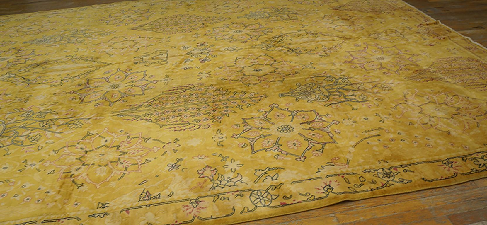 Wool Early 20th Century Indian Lahore Carpet ( 11' x 22'4
