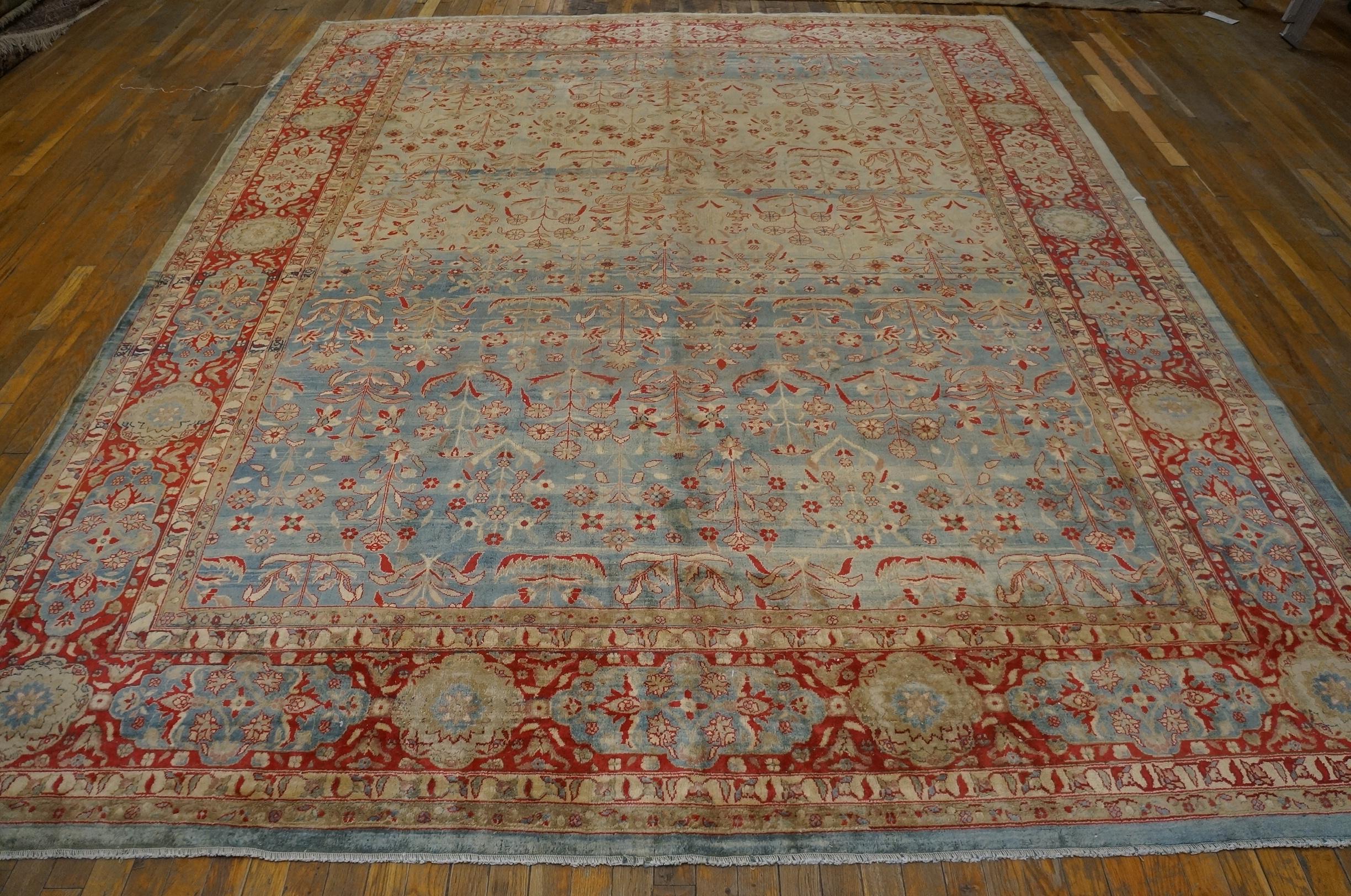 Wool Early 20th Century Indian Lahore Carpet ( 9'2