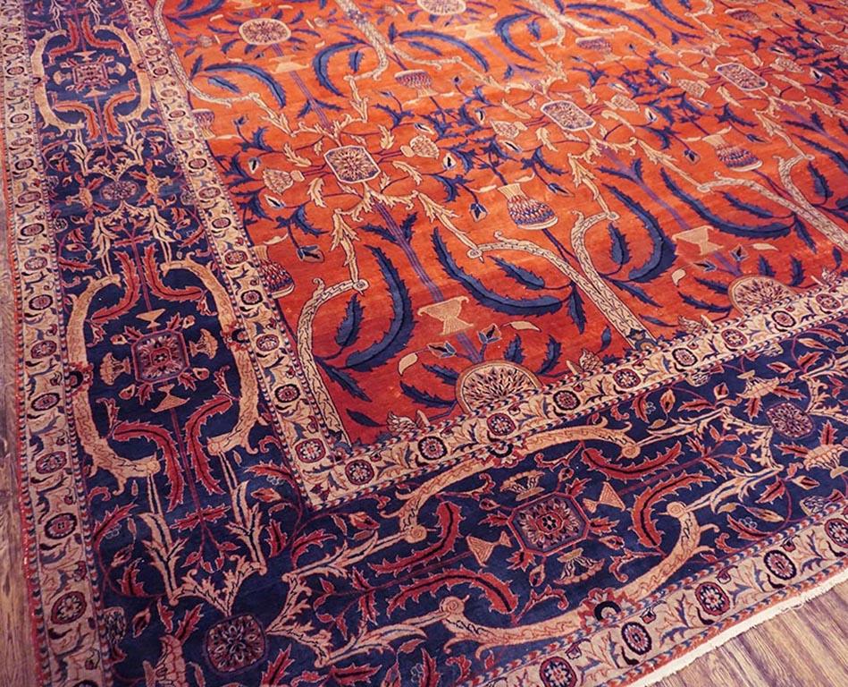 Agra Early 20th Century Indian Lahore Carpet based on Mughal Design ( 18' x 21'6