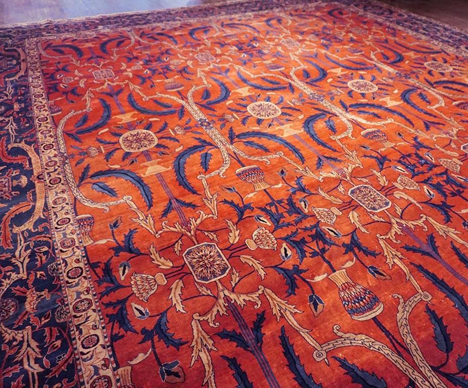 Hand-Knotted Early 20th Century Indian Lahore Carpet based on Mughal Design ( 18' x 21'6