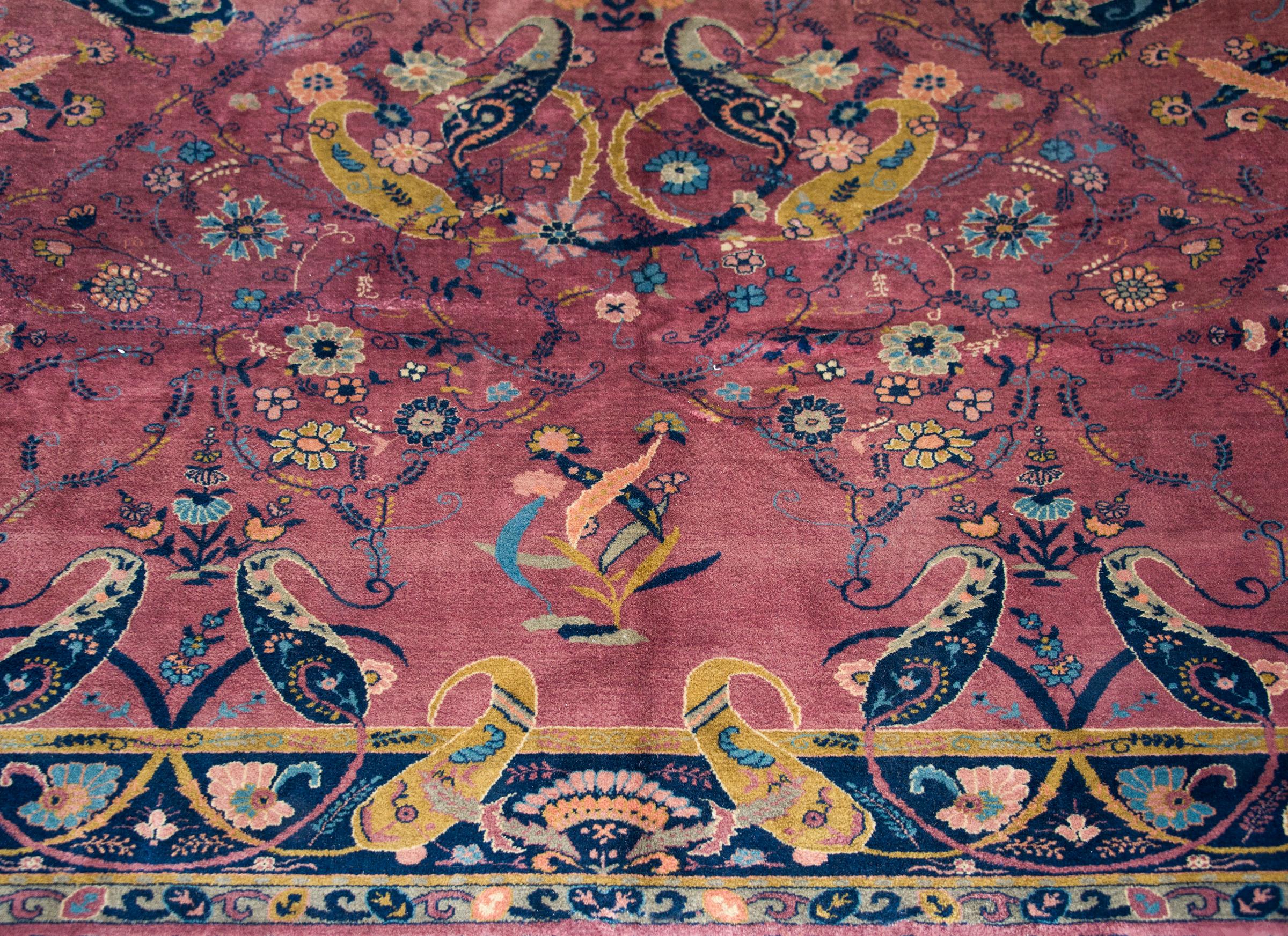 Early 20th Century Indian Lahore Rug For Sale 1