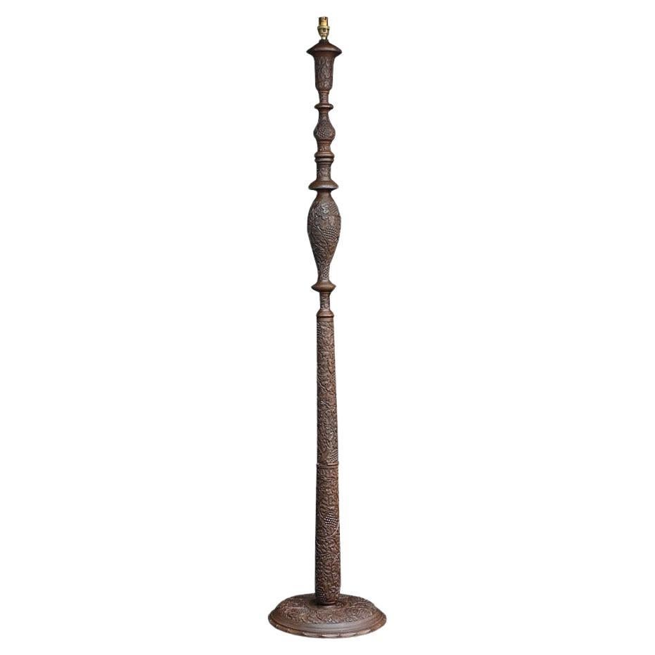 Early 20th Century Indian / Rajasthani Hand Carved Floor Lamp