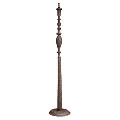 Used Early 20th Century Indian / Rajasthani Hand Carved Floor Lamp