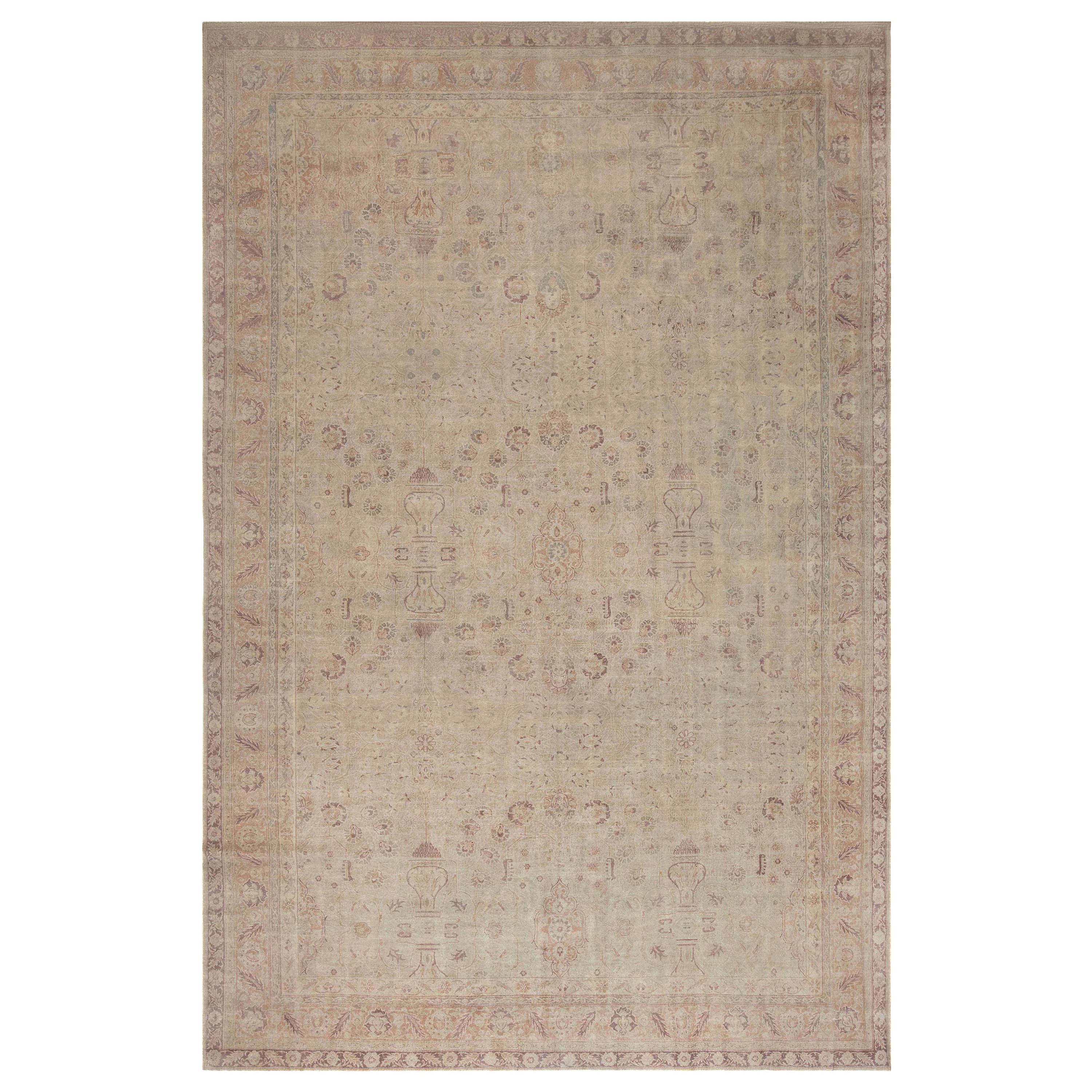 Early 20th Century Indian Handmade Wool Rug For Sale