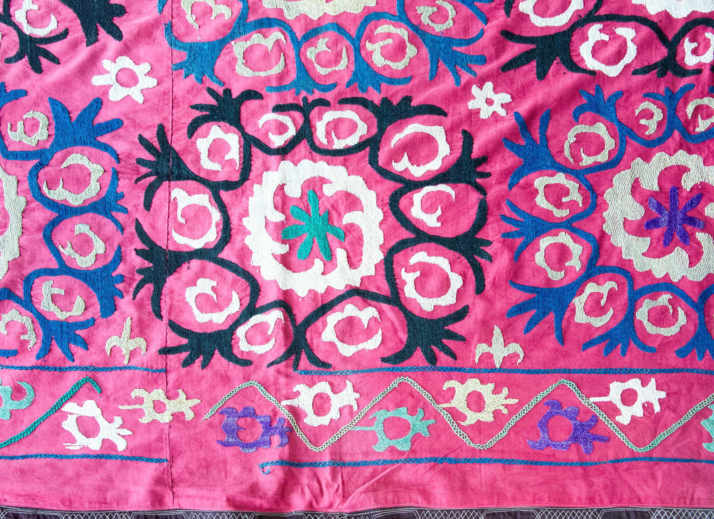 Early 20th Century Indian Suzani-Inspired Textile For Sale 4