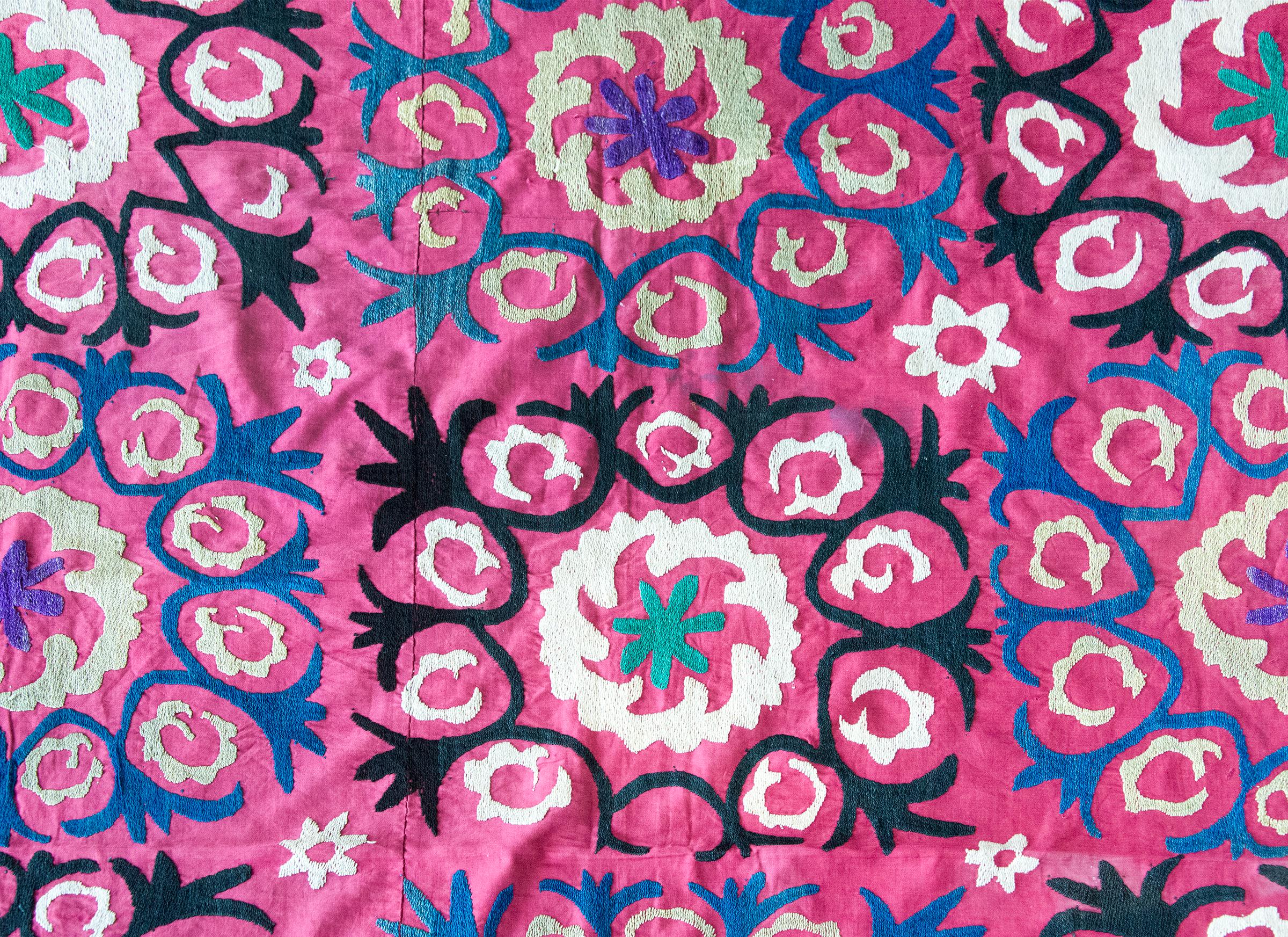 Early 20th Century Indian Suzani-Inspired Textile For Sale 5