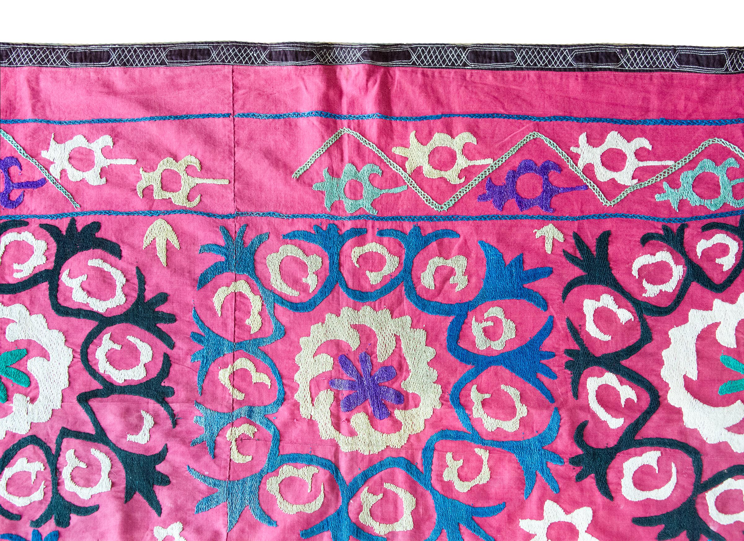 Early 20th Century Indian Suzani-Inspired Textile For Sale 7
