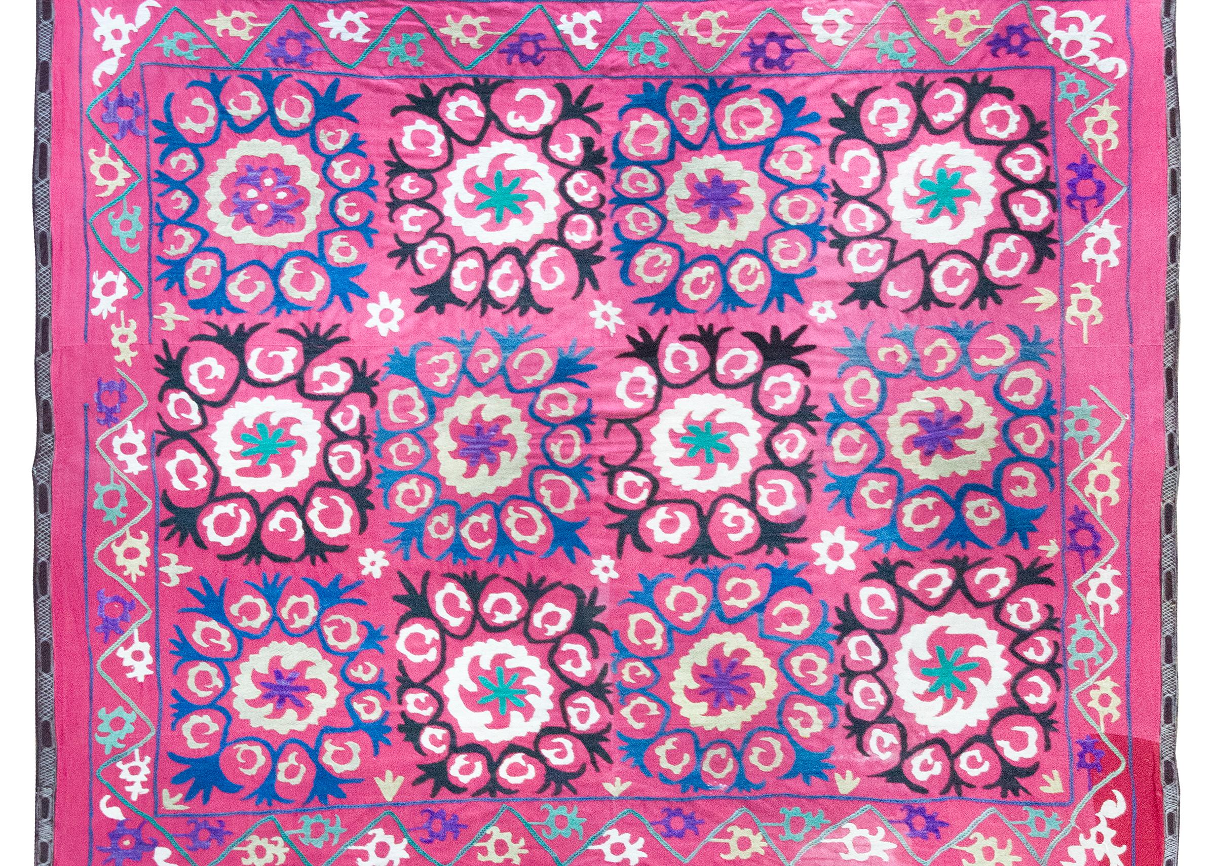 Embroidered Early 20th Century Indian Suzani-Inspired Textile For Sale
