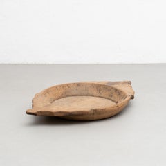 Early 20th Century Indian Traditional Wooden Hand Made Plate