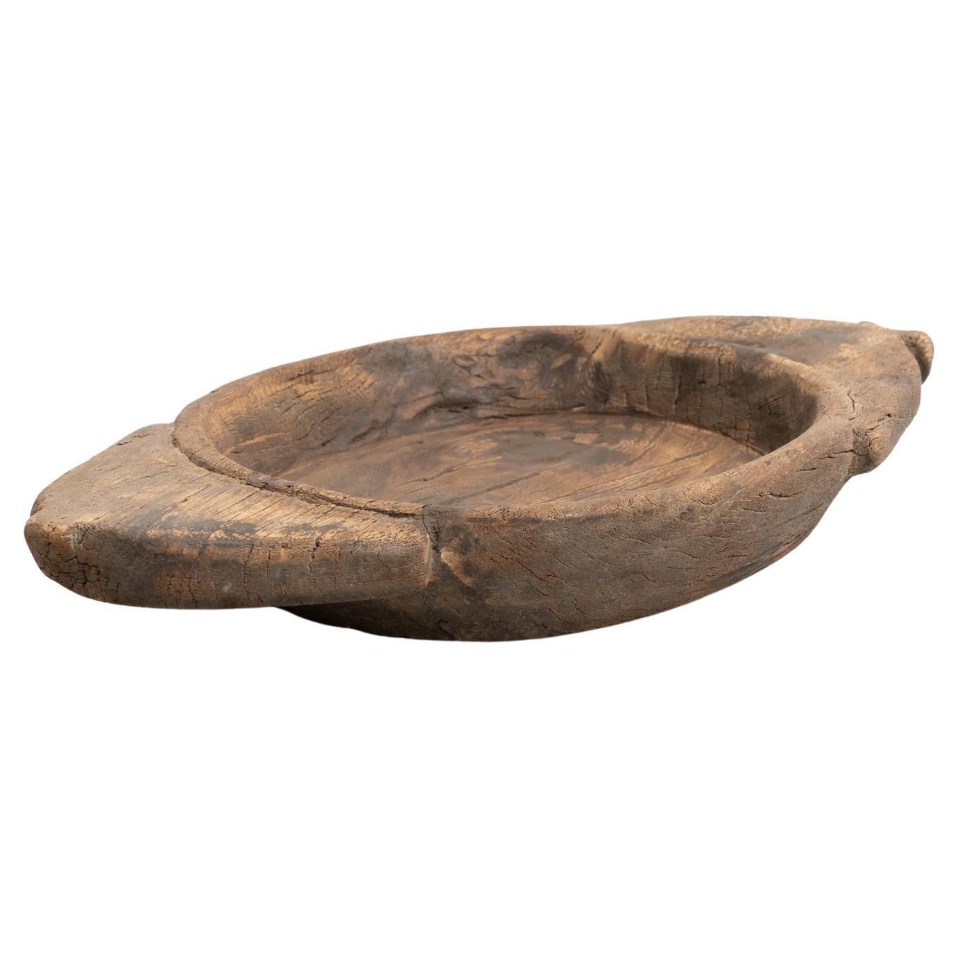 Early 20th Century Indian Traditional Wooden Hand Made Plate