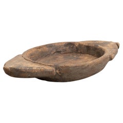 Piatto tradizionale indiano di legno Hand Made dell'inizio del XX secolo