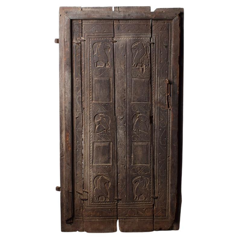 Early 20th Century Indian Wooden Granary Door