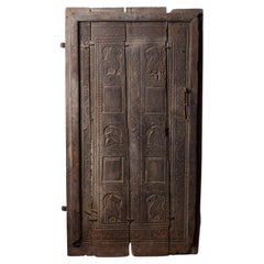 Early 20th Century Indian Wooden Granary Door