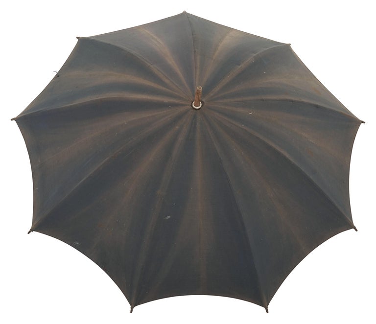 Early 20th Century Indigo Canvas Umbrella For Sale at 1stDibs