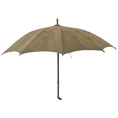 Early 20th Century Indigo Canvas Umbrella